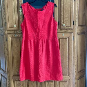 George Rock and Red Eyelet Cap Sleeve Fit and Flare Knee Length Casual Dress